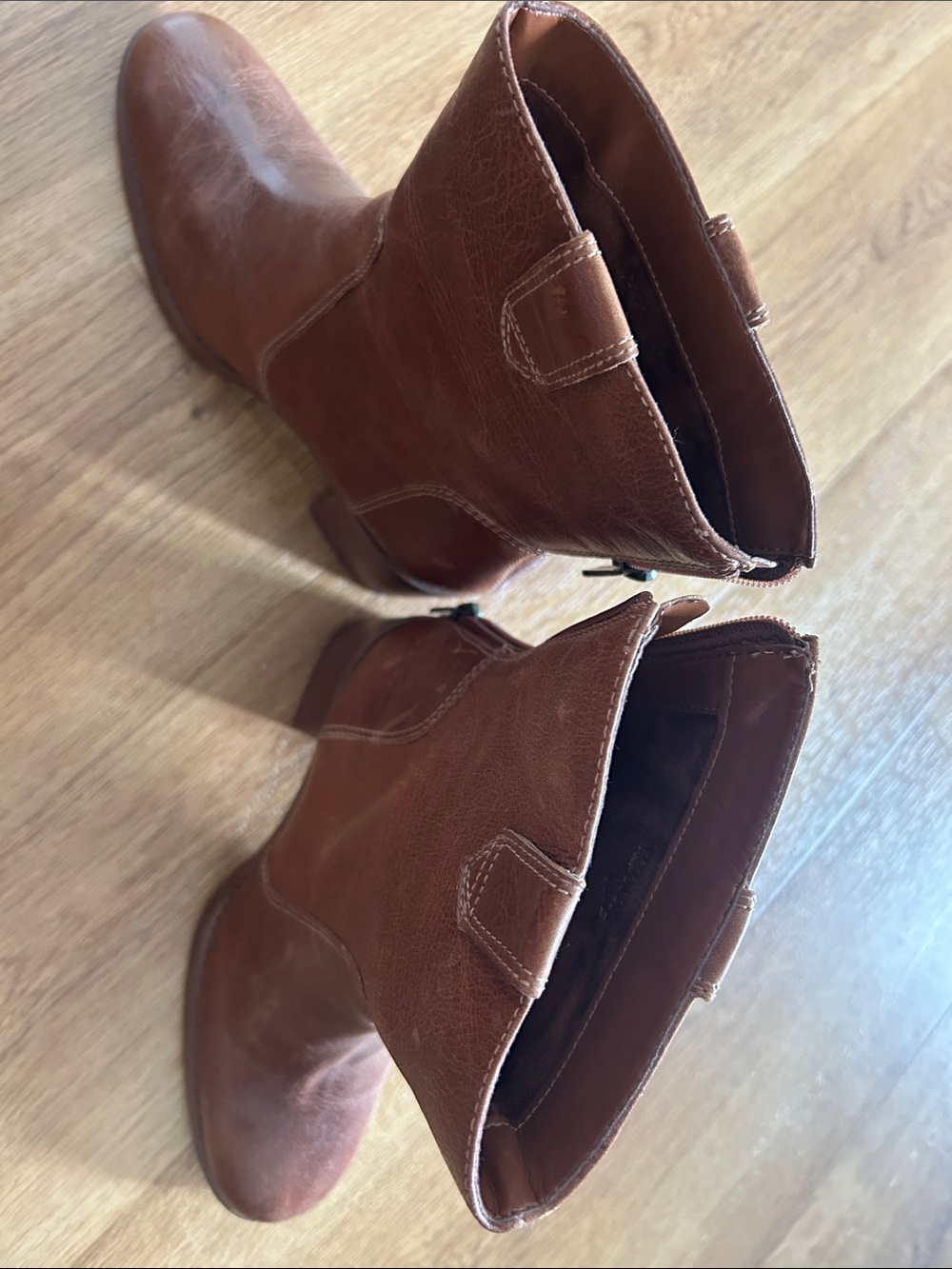 Vince Camuto Brown Leather Ankle Boots - Picture 6 of 10